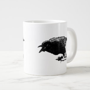 Angry Raven in Black Pick Your Background Giant Coffee Mug
