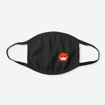 Angry red emoji with a mask | Zazzle