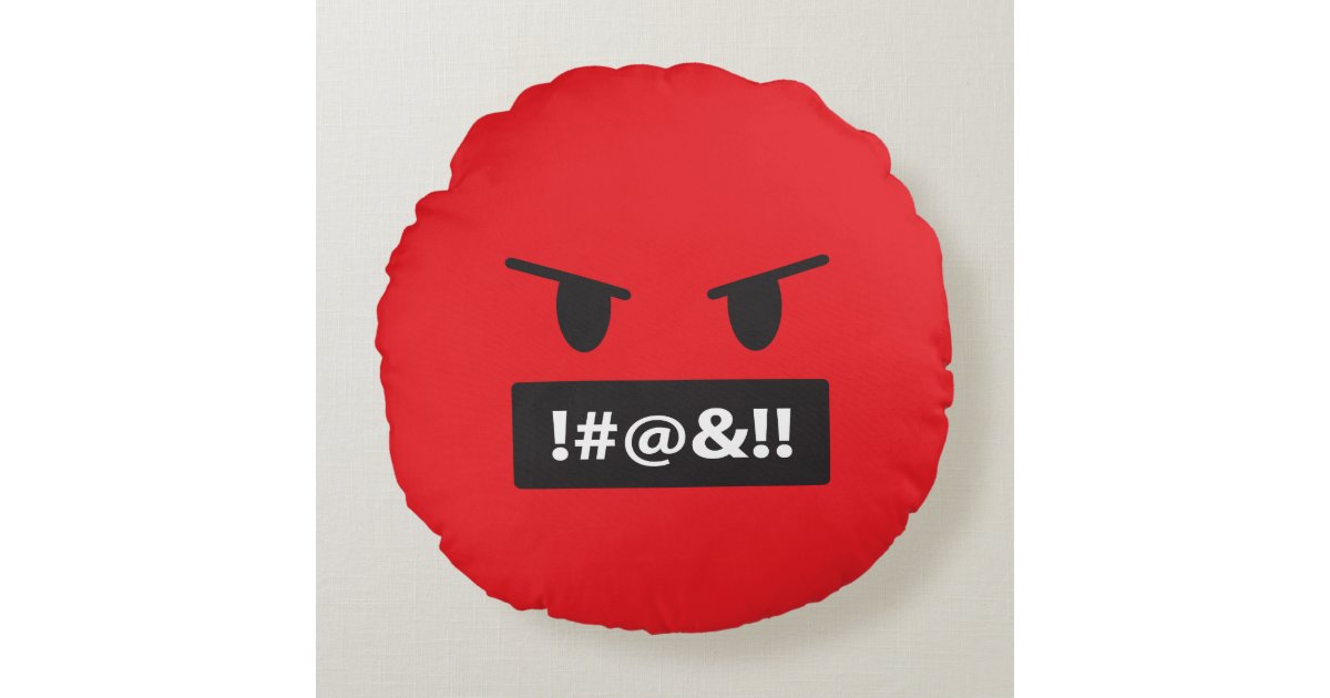 Angry Face Cute and Funny Editable Colors Emoji Sugar Cookie