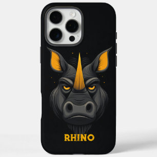 Angry Rhino Black iPhone 16 Pro Max Case