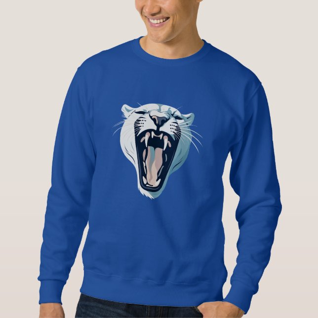Angry Roaring Tiger Face Design Sweatshirt (Front)