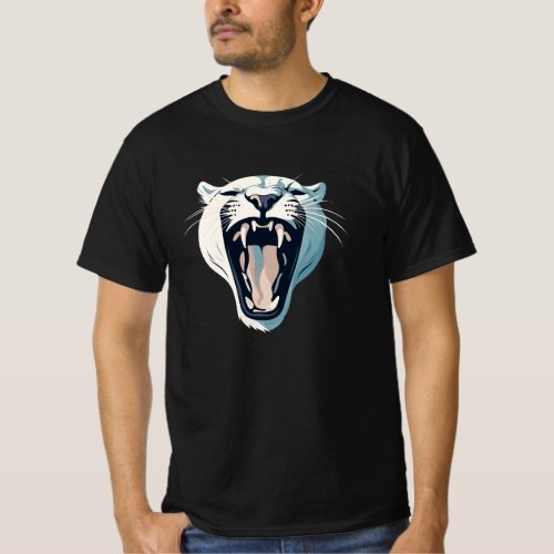 Angry Roaring Tiger Face Design T_Shirt