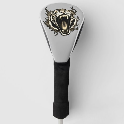 Angry Roaring Tiger Face Golf Head Cover