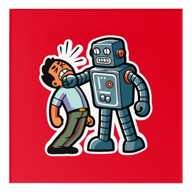 Angry Robot Acrylic Print (Front)