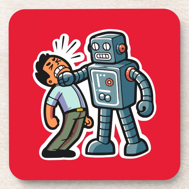 Angry Robot Beverage Coaster (Front)