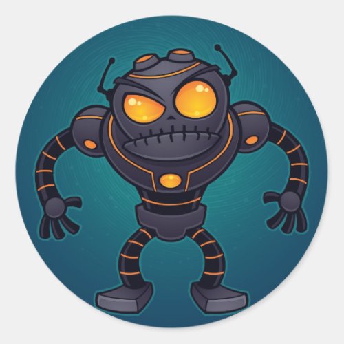 Angry Robot Classic Round Sticker