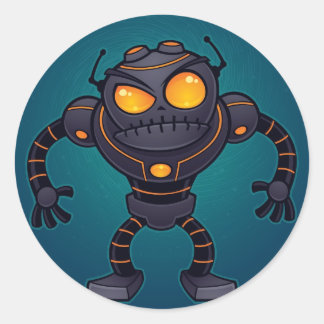 Angry Robot Classic Round Sticker
