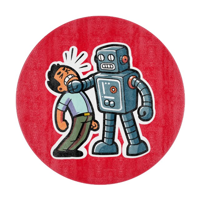 Angry Robot Cutting Board (Front)