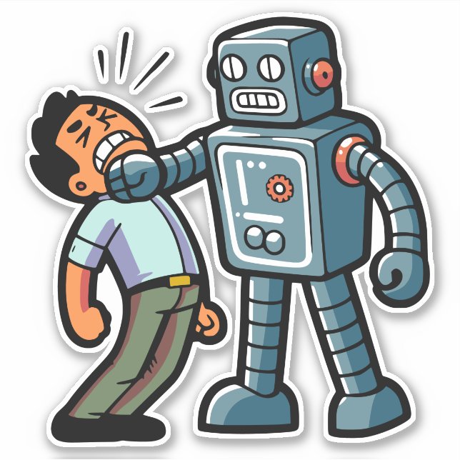 Angry Robot Sticker (Front)