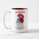 Angry Rooster  Two-Tone Coffee Mug