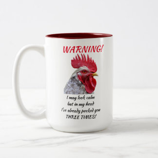 Angry Rooster Two-Tone Coffee Mug