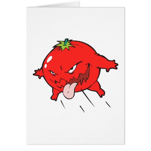 angry rotten tomato cartoon character cards (Front)
