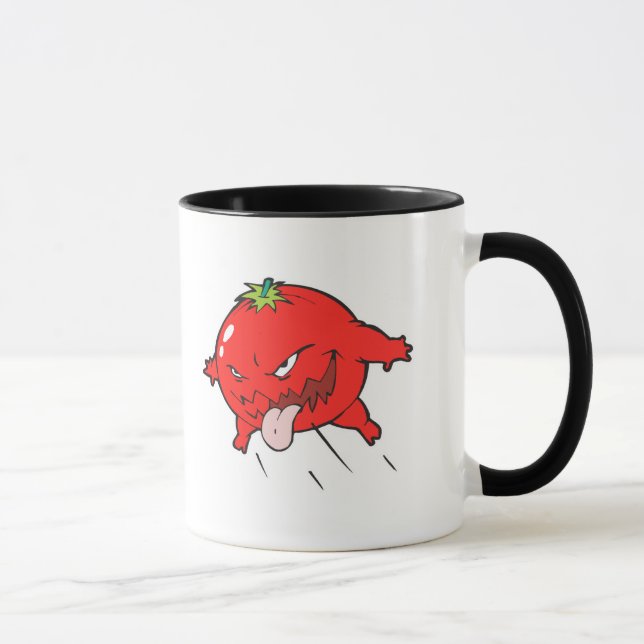 angry rotten tomato cartoon character mug (Right)