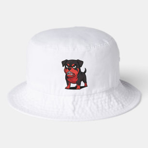 Angry Rottweiler Cartoon Dog lover gift Bucket Hat