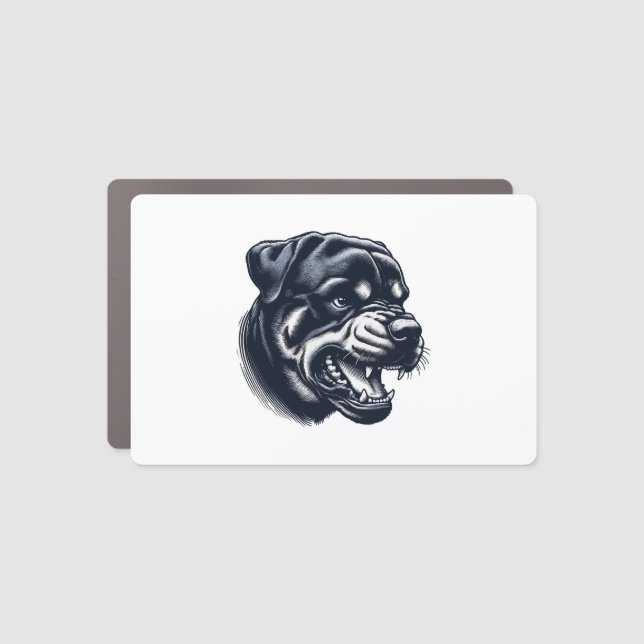 Angry Rottweiler Dog – Bold Guard Dog Artwork Car Magnet (Front)