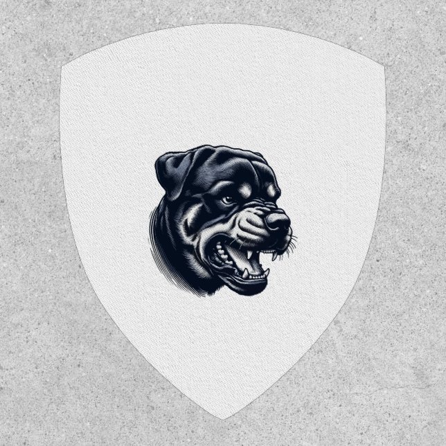 Angry Rottweiler Dog – Bold Guard Dog Artwork Patch (Front)