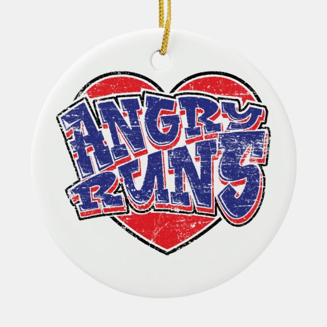 Angry Runs fans design v2  Ceramic Ornament (Front)
