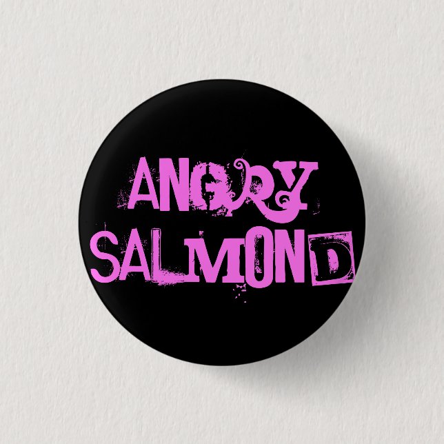 Angry Salmond Pinback Button (Front)