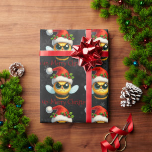 Angry Santa Bee Have An Un-Merry Christmas Funny Wrapping Paper