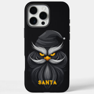 Angry Santa Black iPhone 16 Pro Max Case