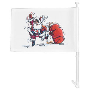 Angry Santa car and boat flag