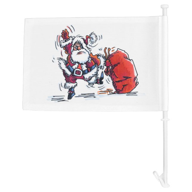 Angry Santa car and boat flag (Back)
