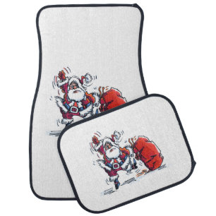 Angry Santa car mats front and rear