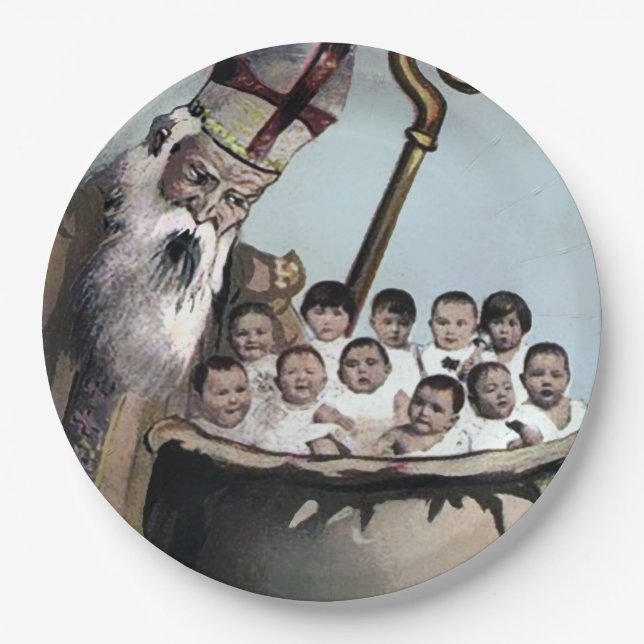 Angry Santa Christmas Paper Plates (Front)