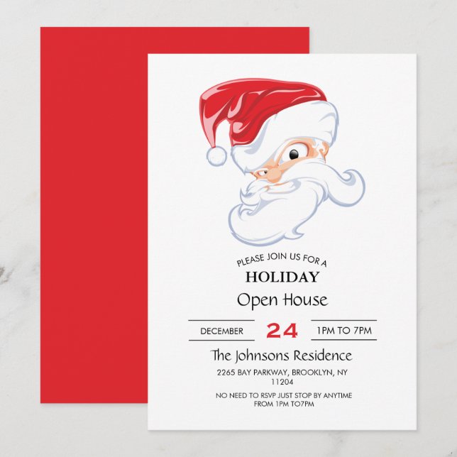 Angry Santa Claus Cartoon               Invitation (Front/Back)