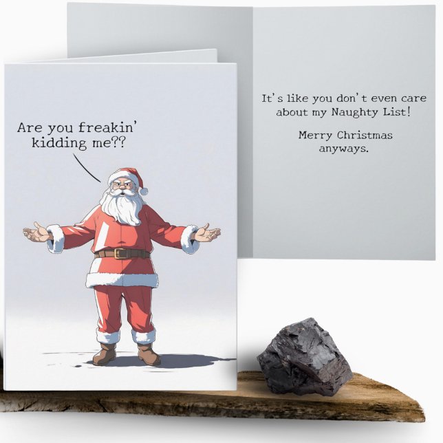 Angry Santa Funny Anime Naughty List Christmas  Card (Creator Uploaded)