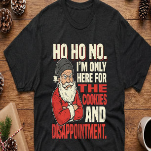 Angry Santa "Ho Ho No" Christmas Humor Graphic  T-Shirt
