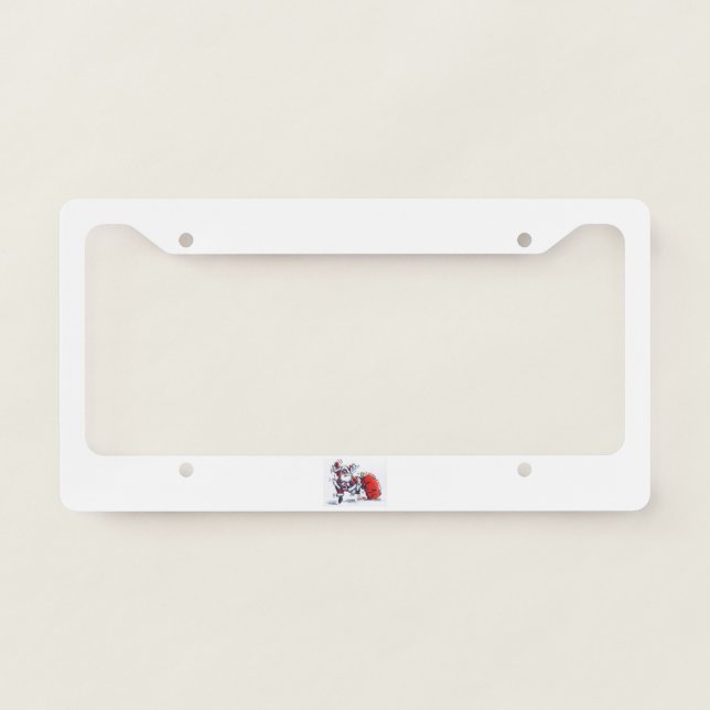 Angry Santa license plate frame a (Front)