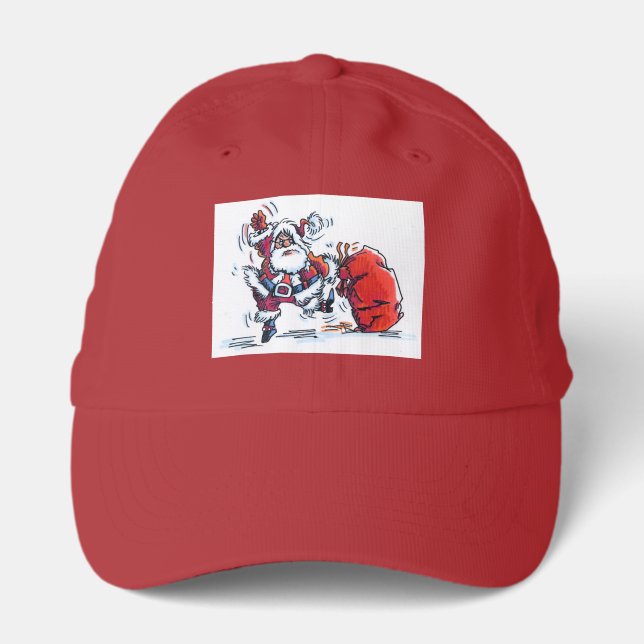 Angry Santa red performance cap (Front)