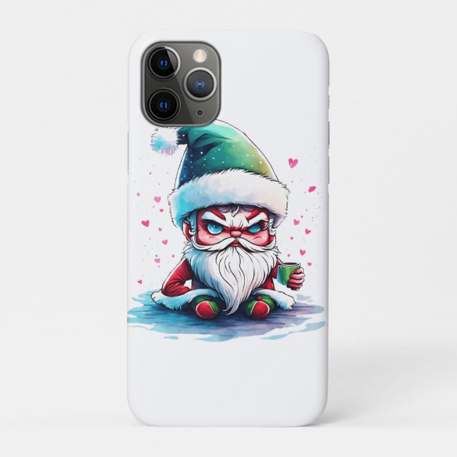 Angry Santa with a Cup of Coffee Case-Mate iPhone Case (Back)