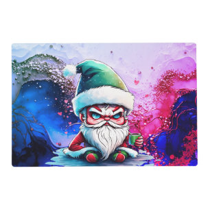 Angry Santa with a Cup of Coffee Placemat