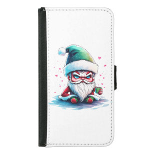 Angry Santa with a Cup of Coffee Samsung Galaxy S5 Wallet Case