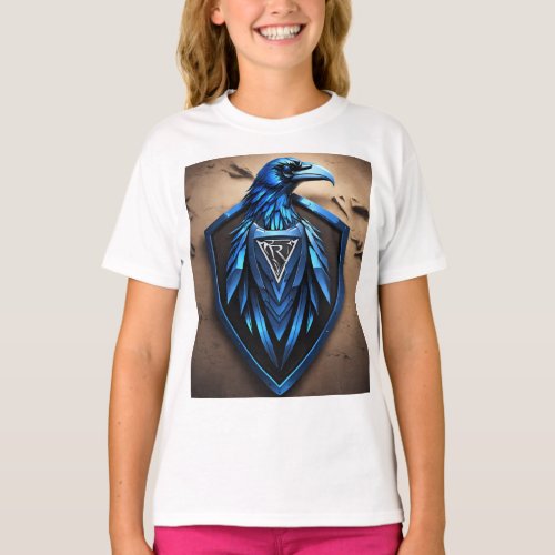 Angry Savage Raven Futuristic Logo T_Shirt 