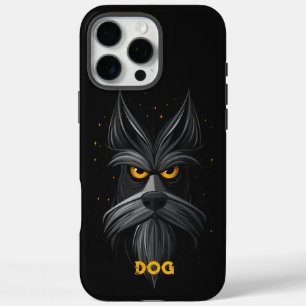 Angry Schnauzer Dog Black iPhone 16 Pro Max Case