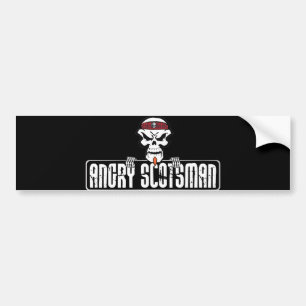 Angry-Scotsman Skull Bumper Sticker