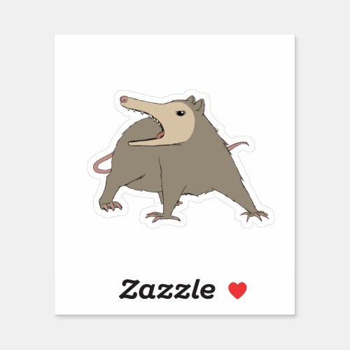Angry Screaming Possum Cute Cartoon Sticker