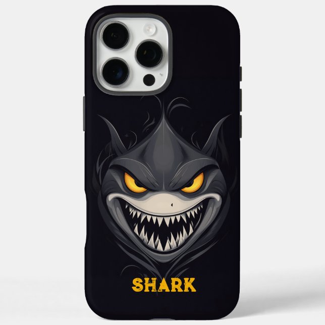 Angry Shark Black Case-Mate iPhone Case (Back)