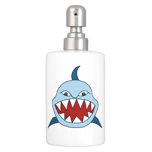 Angry Shark Soap Dispenser And Toothbrush Holder (Front)