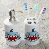 Angry Shark Soap Dispenser And Toothbrush Holder (Front)