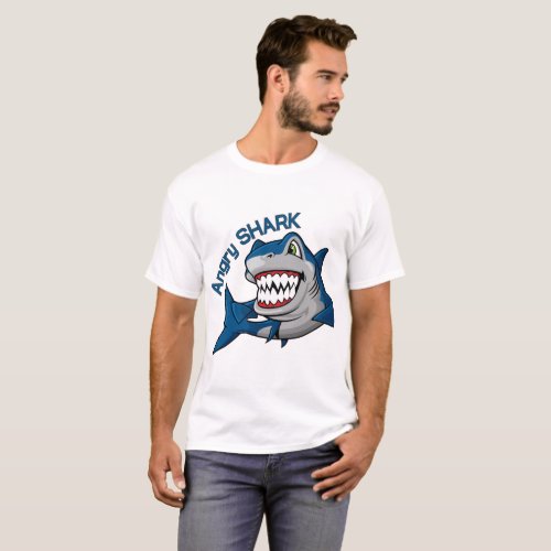 angry shark T_Shirt