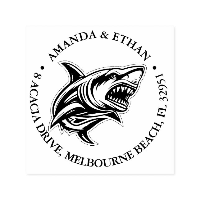 Angry Shark Theme Self-inking Stamp (Design)