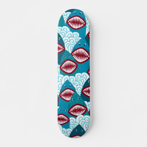 Angry Sharks Skateboard Deck