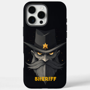 Angry Sheriff Black iPhone 16 Pro Max Case