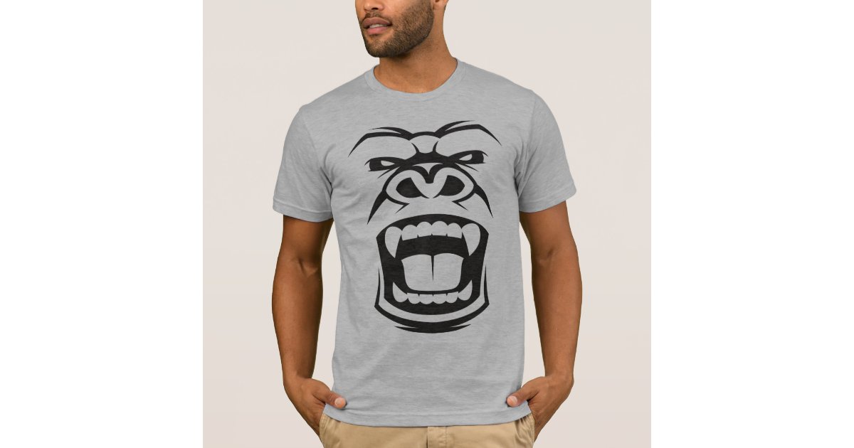 Anmelder rulletrappe arv Angry Silverback Gorilla: Aggressive Alpha Primate T-Shirt | Zazzle