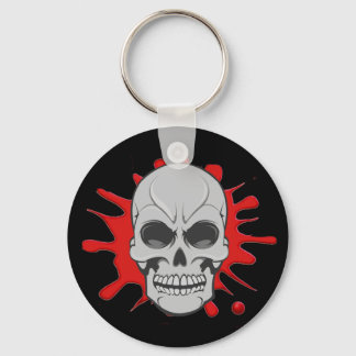 Angry Skull & Blood Splatter: Custom Keychain