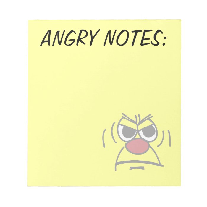 Angry Smiley Face Grumpey Memo Note Pads